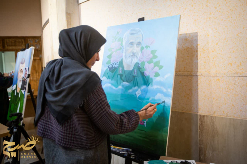 پرتره سردار حاجیزاده در قزوین رونمایی شد